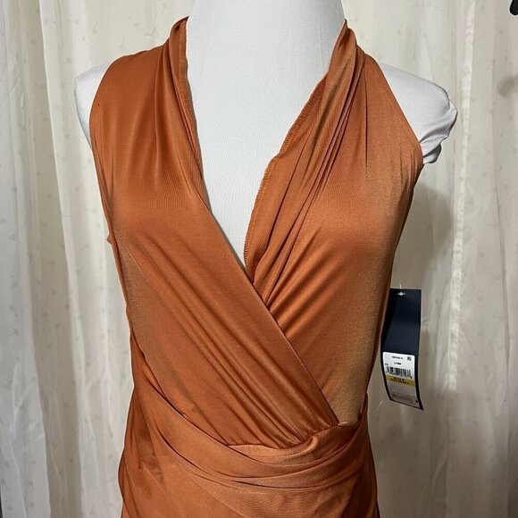 Rachel Rachel Roy Bret Gathered Jersey Sheath MEDIUM in SIENNA - Picture 4 of 9